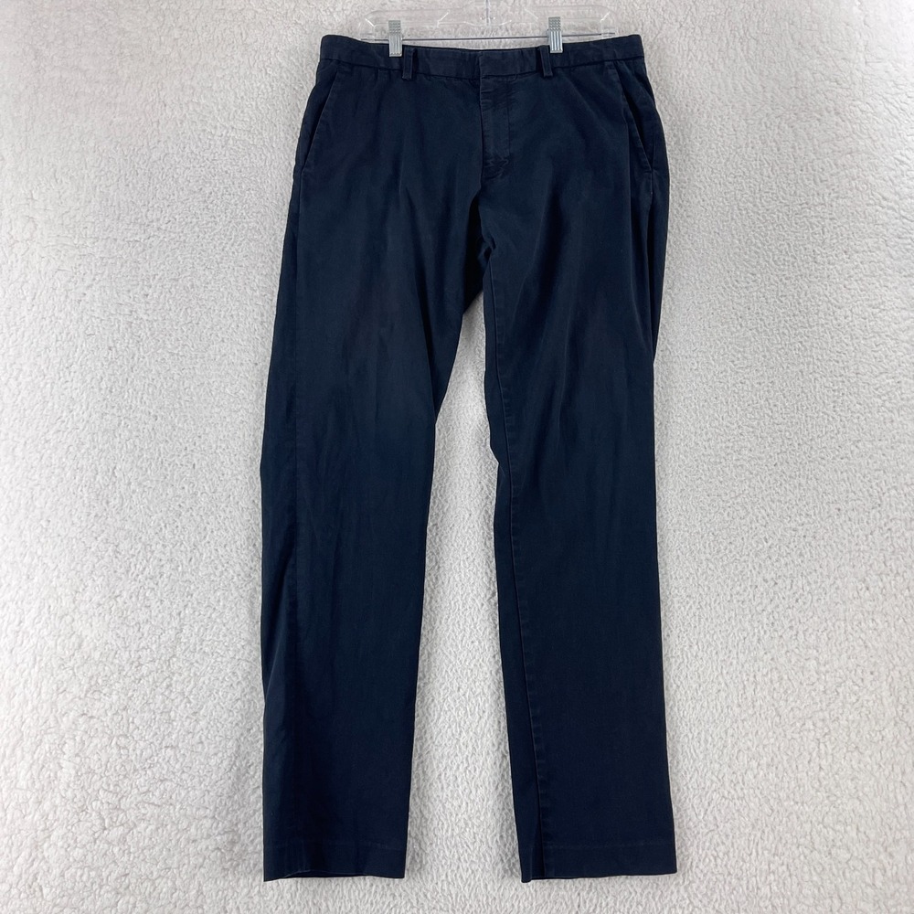 COS‎ Chino Pants Mens 34 Navy Blue Slim Fit Straight Leg Casual Flat Front Work